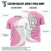 Custom Pink White Wave Team Soccer Jersey